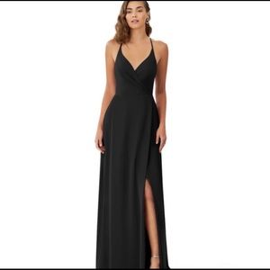 Stunning black Azazie bridesmaids dress!